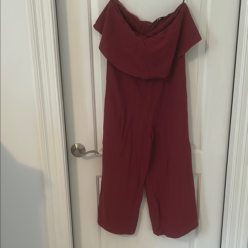Lulu's Chic Maroon Jumpsuit